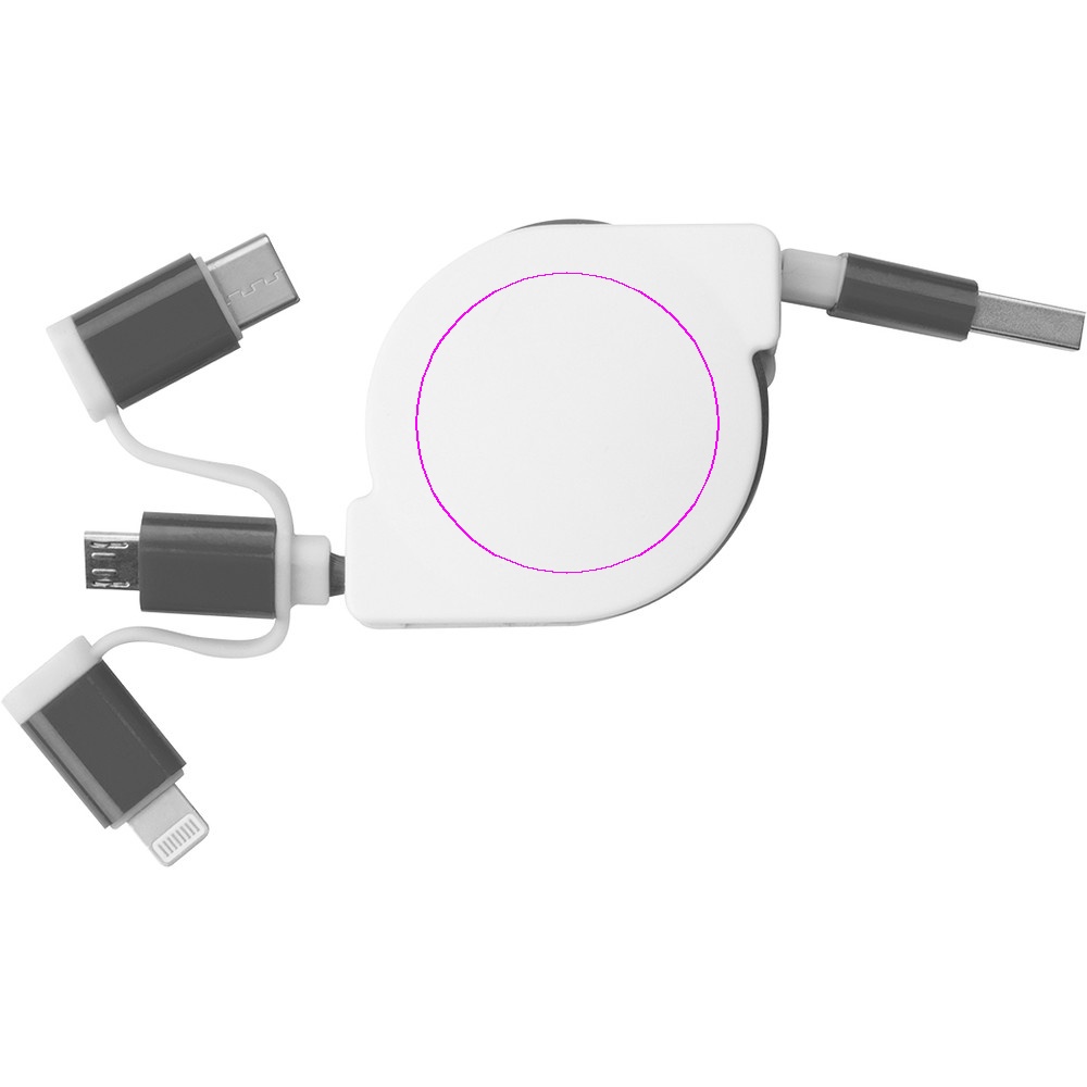 Kabel do ładowania z 3 wtyczkami rozwijany NICO