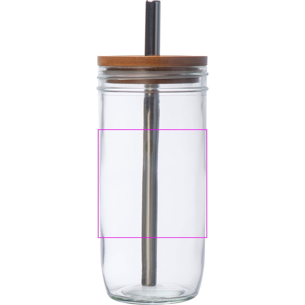 Szklanka z pokrywką i słomką 650 ml BENEDYKT