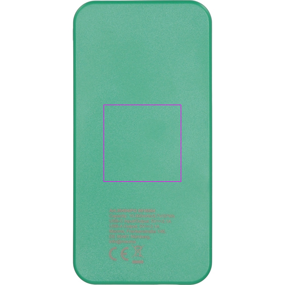 Power bank z ABS z recyklingu 10000 mAh PRESTON