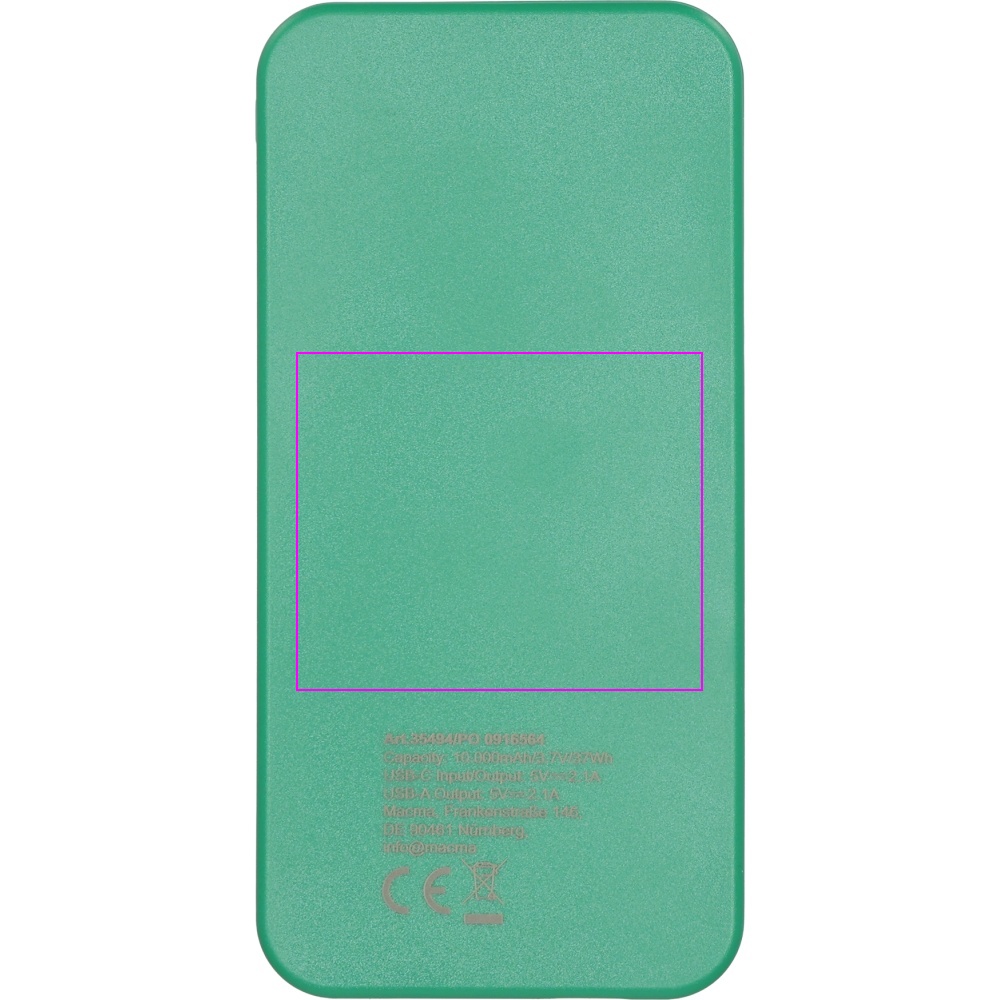 Power bank z ABS z recyklingu 10000 mAh PRESTON