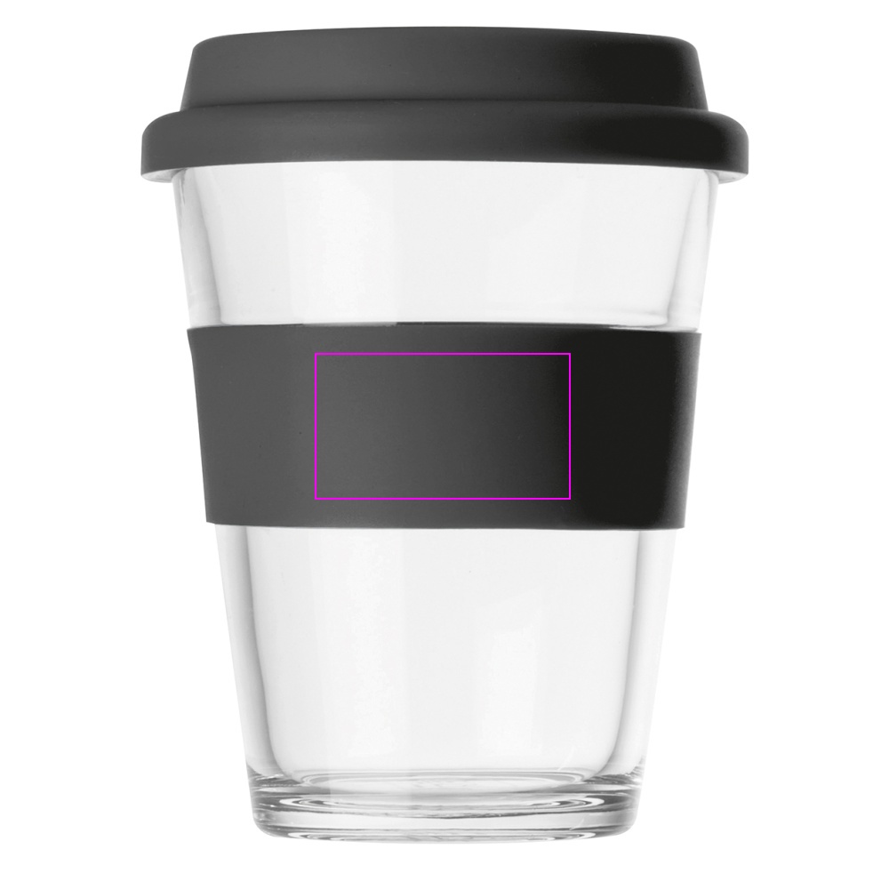 Kubek szklany z pokrywką 300 ml AMANDA