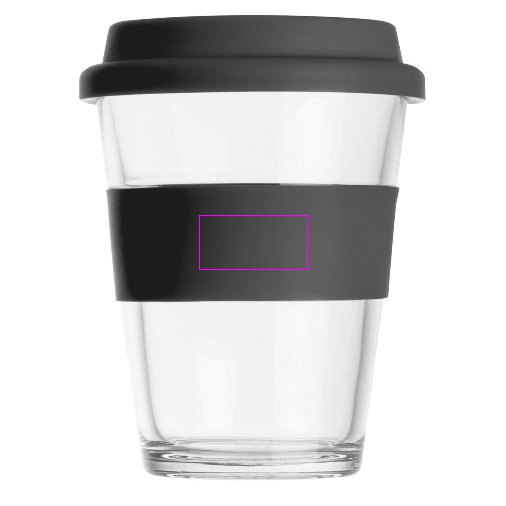 Kubek szklany z pokrywką 300 ml AMANDA