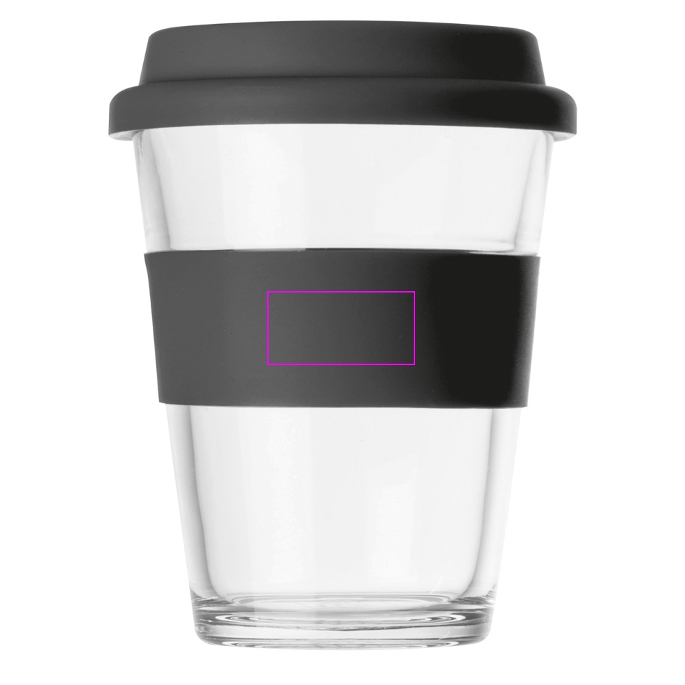 Kubek szklany z pokrywką 300 ml AMANDA