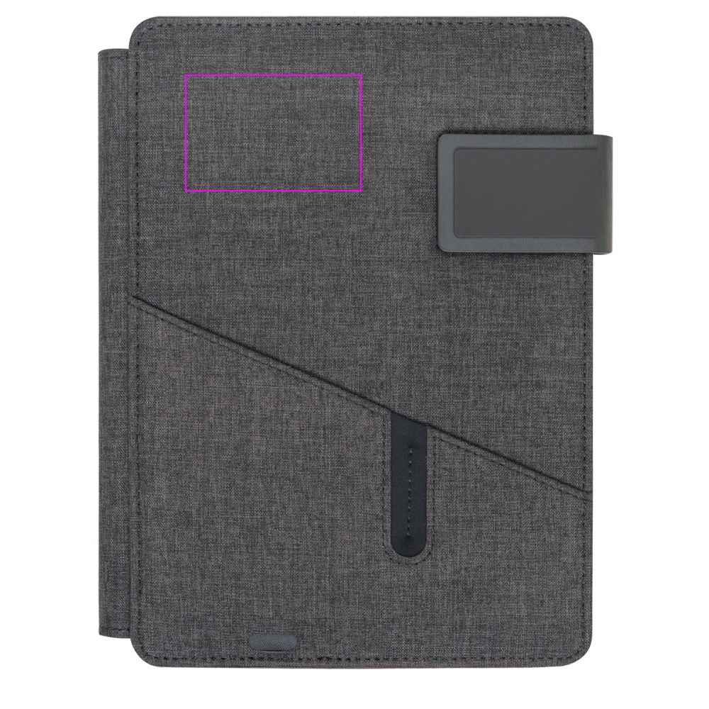 Folder A5 z notatnikiem w linie i power bankiem 4000 mAh FABIOLA