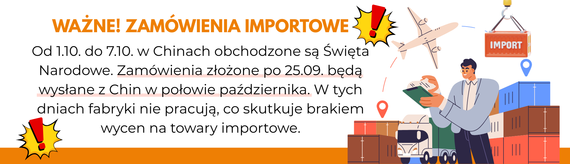 Ważne! Zamówienia importowe