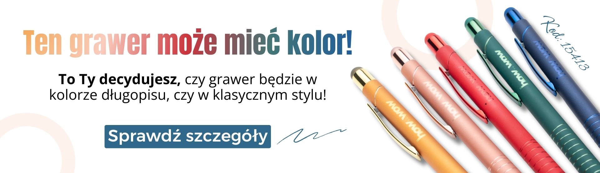 długopis z kolorowym grawerem