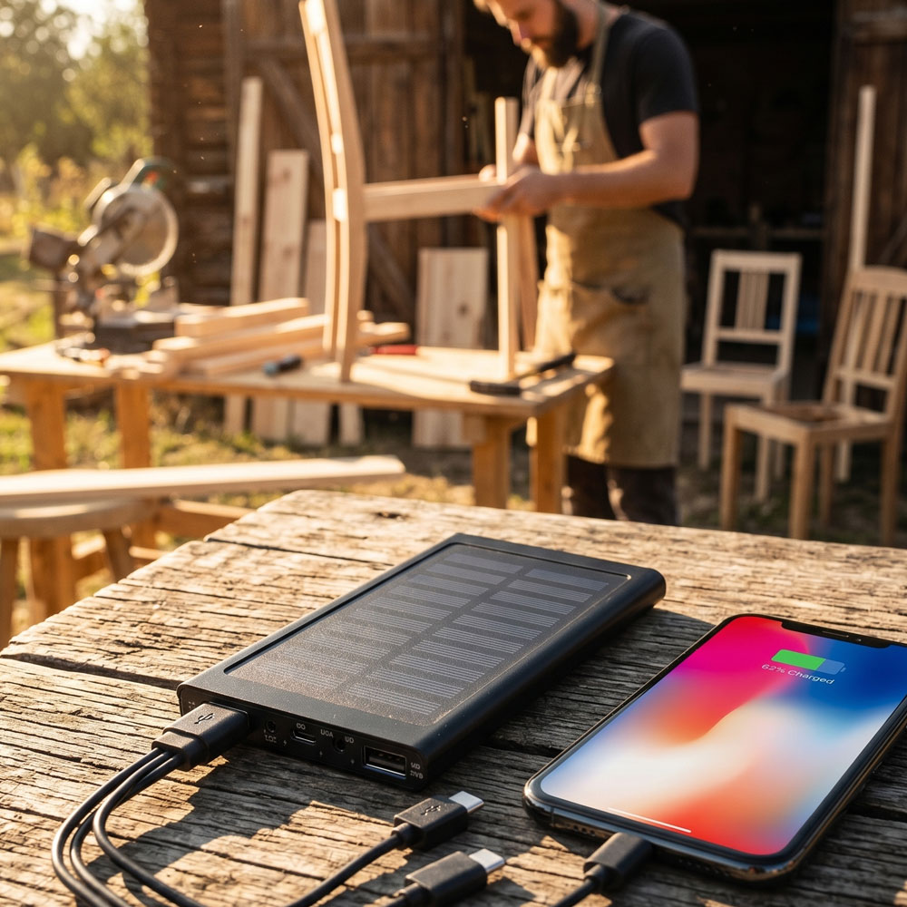 Power bank 8000 mAh solarny SAVERIO