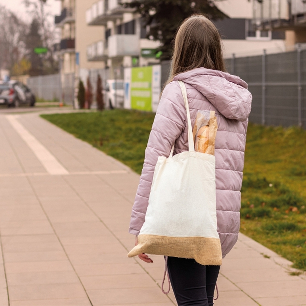 Torba bawełniana z jutowym dnem 140 g/m2 DOREEN