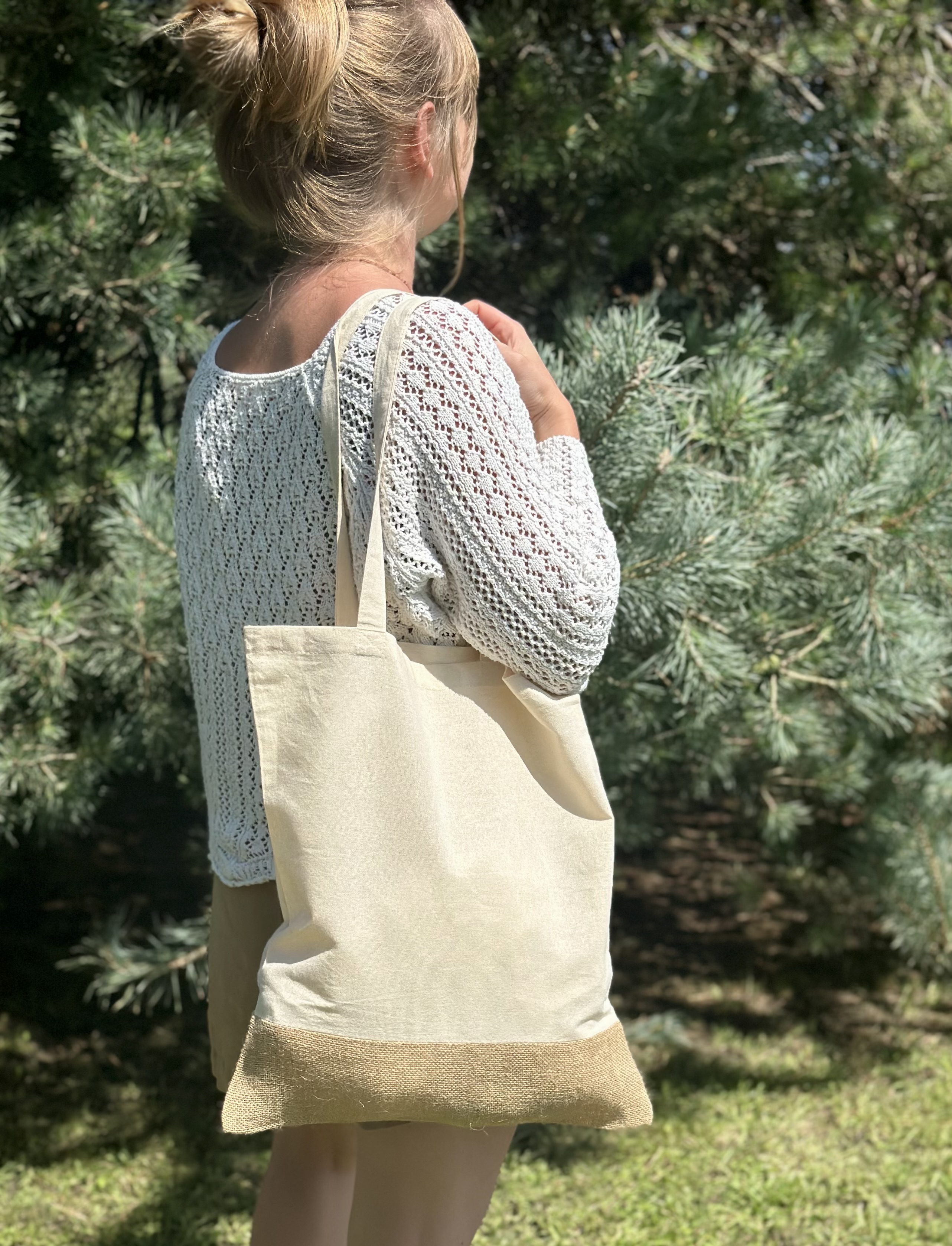 Torba bawełniana z jutowym dnem 140 g/m2 DOREEN