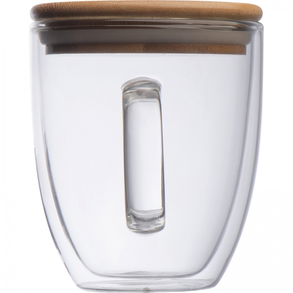 Kubek szklany z pokrywką 350 ml CECIL