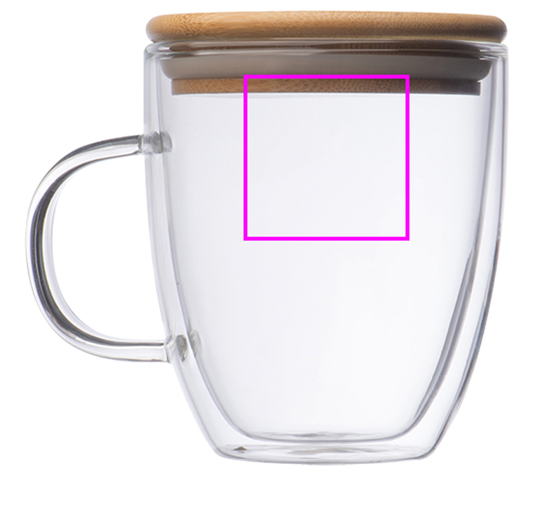 Kubek szklany z pokrywką 350 ml CECIL