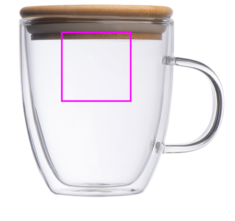 Kubek szklany z pokrywką 350 ml CECIL