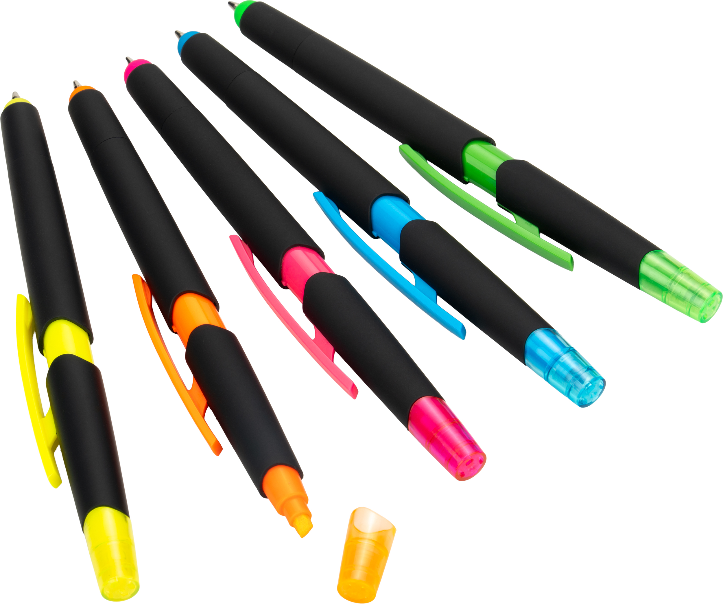 Długopis plastikowy z zakreślaczem touch pen EMMETT