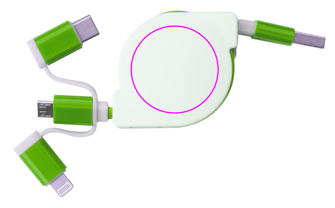 Kabel do ładowania z 3 wtyczkami rozwijany NICO