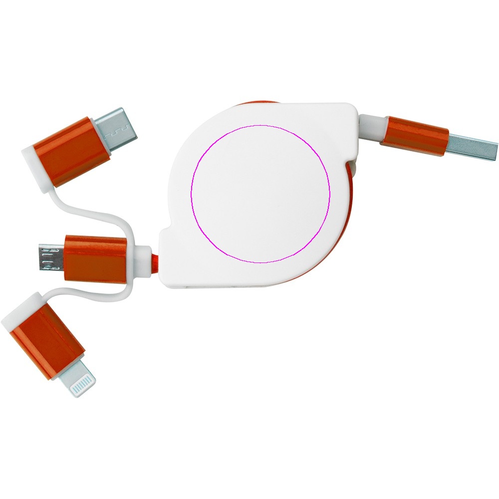 Kabel do ładowania z 3 wtyczkami rozwijany NICO