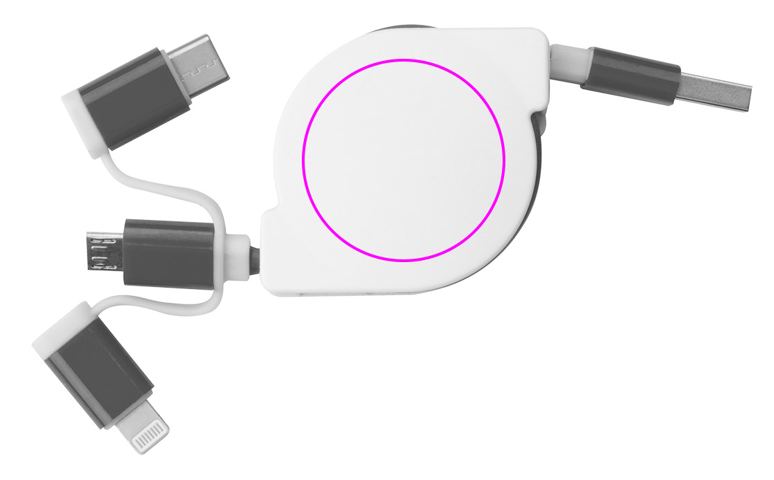 Kabel do ładowania z 3 wtyczkami rozwijany NICO