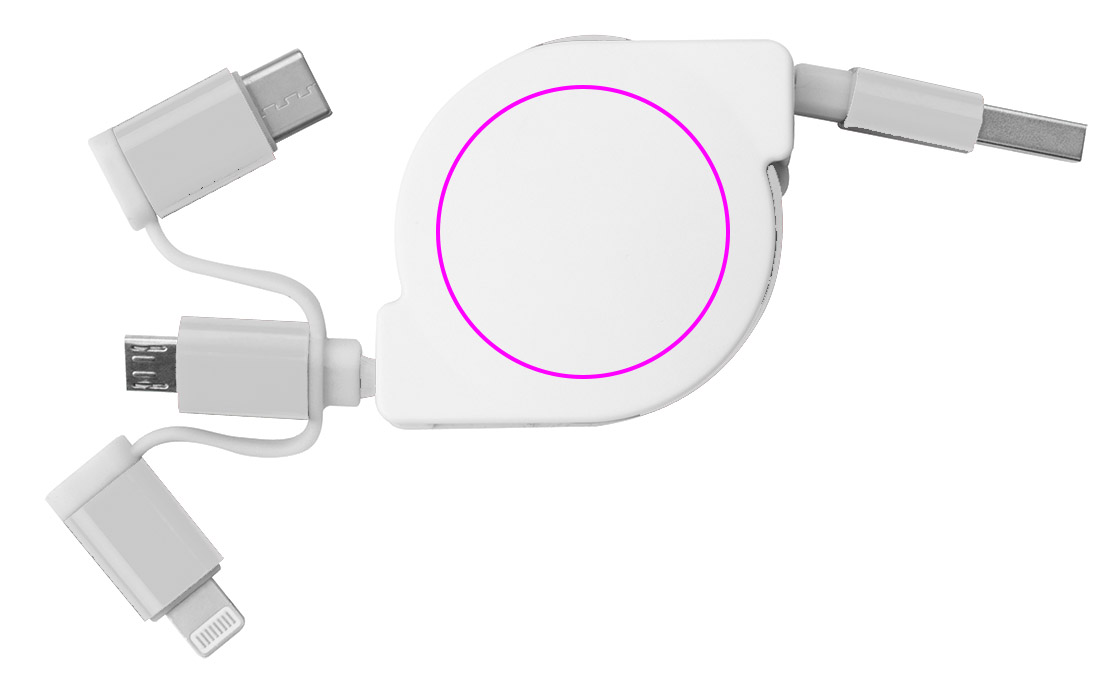Kabel do ładowania z 3 wtyczkami rozwijany NICO