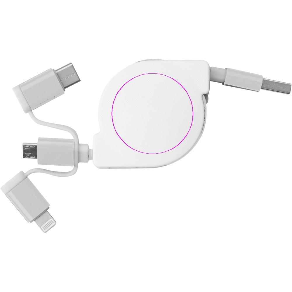 Kabel do ładowania z 3 wtyczkami rozwijany NICO