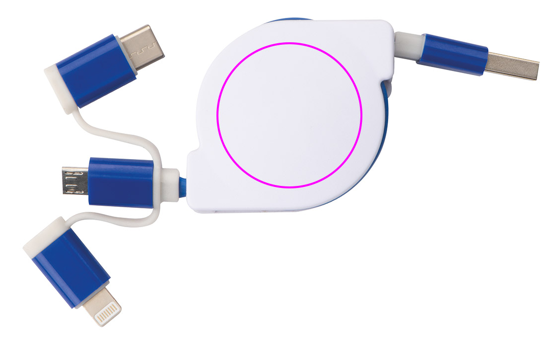 Kabel do ładowania z 3 wtyczkami rozwijany NICO