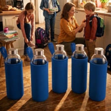 Butelka szklana z pokrowcem 1000 ml JESSICA