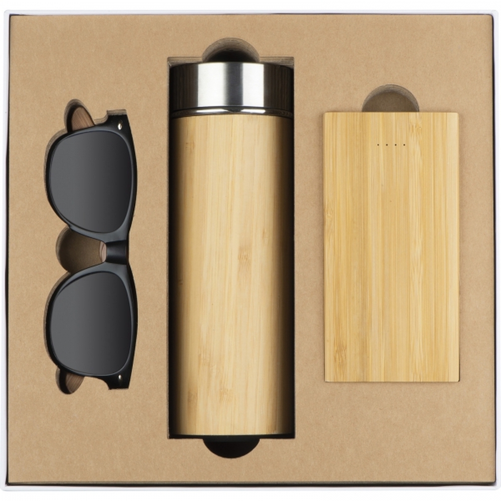 Zestaw butelka 350 ml, okulary, power bank 8000 mAh EMILIA