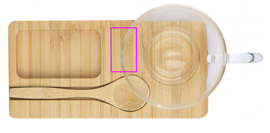 Taca z łyżeczką i szklanym kubkiem 150 ml ROSA