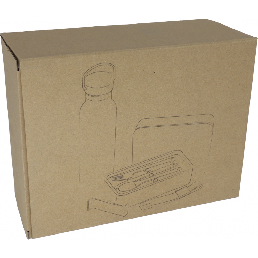 Zestaw lunch box ze sztućcami i butelka termiczna 500 ml STEPHAN