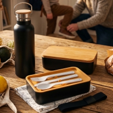 Zestaw lunch box ze sztućcami i butelka termiczna 500 ml STEPHAN