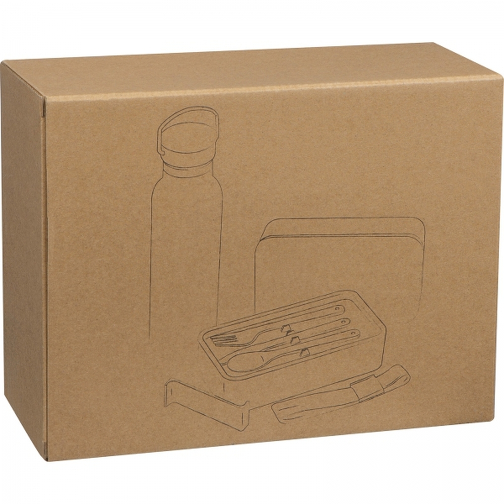 Zestaw lunch box ze sztućcami i butelka termiczna 500 ml STEPHAN