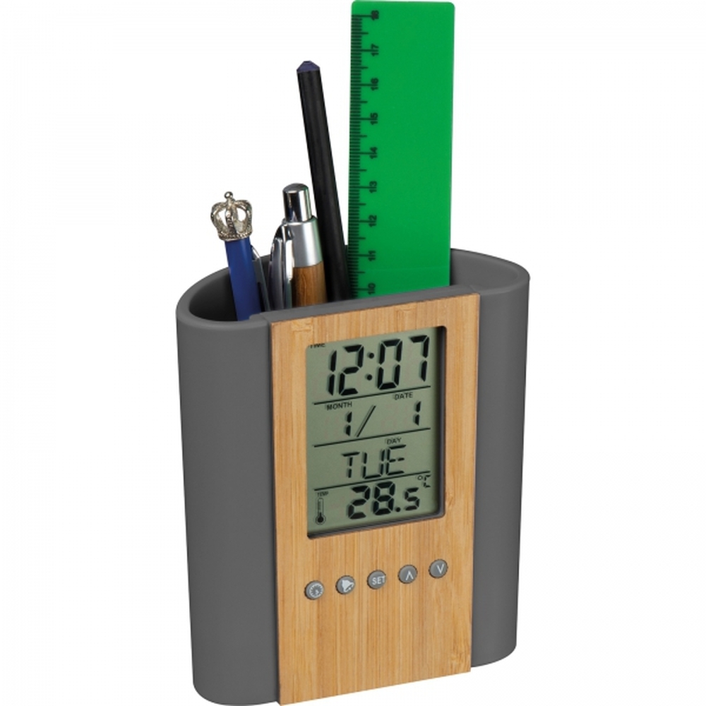 Stojak biurkowy z zegarem STEFANO