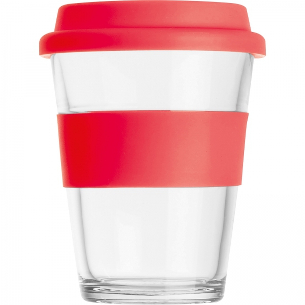 Kubek szklany z pokrywką 300 ml AMANDA