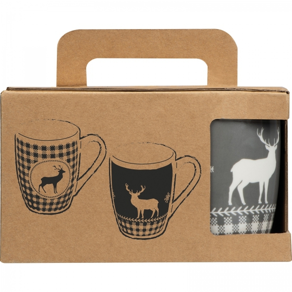 Zestaw 2 świątecznych kubków porcelanowych 300 ml ARMIN