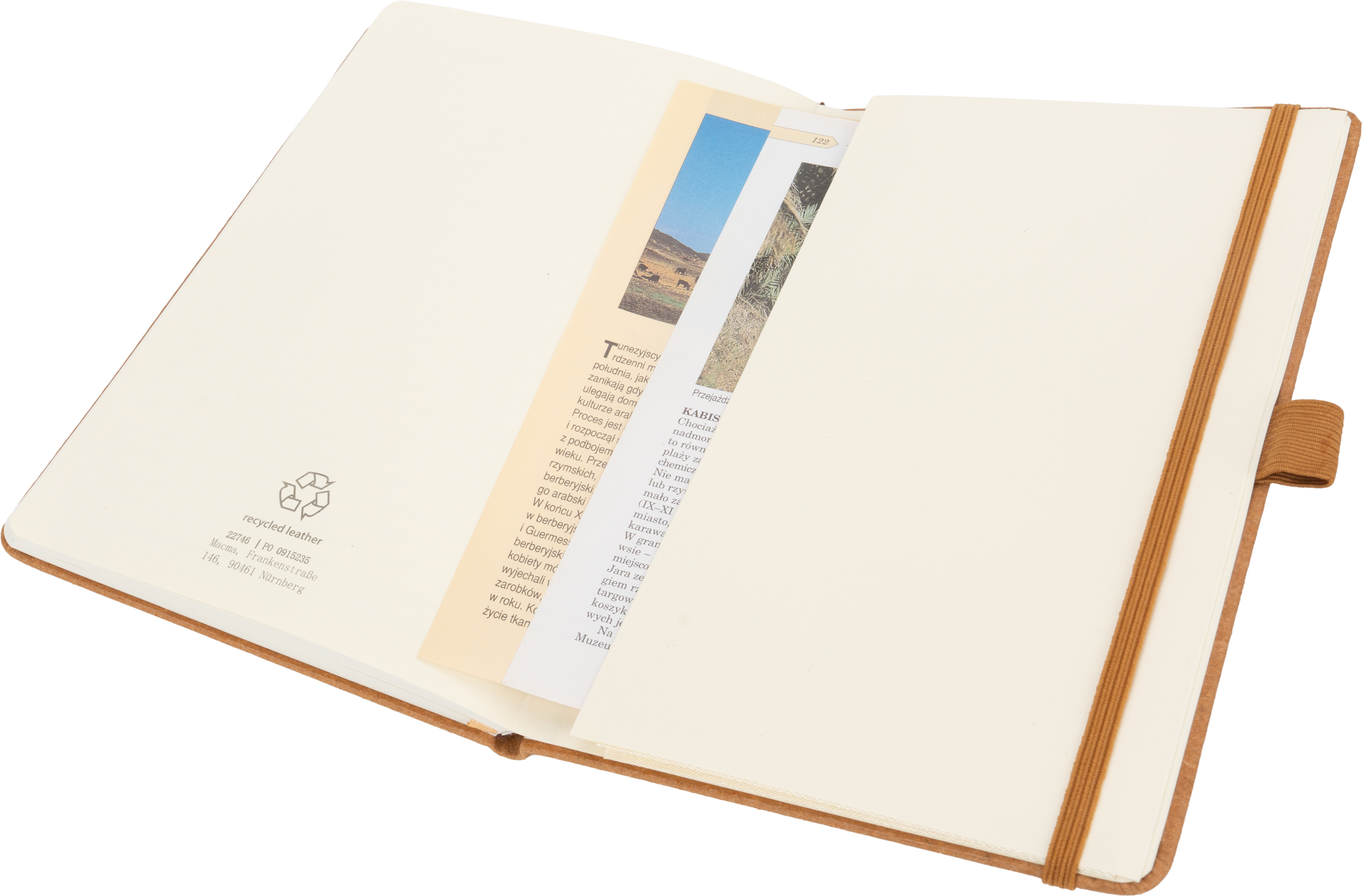 Notatnik A5 w linie ze skóry z recyklingu TRACY