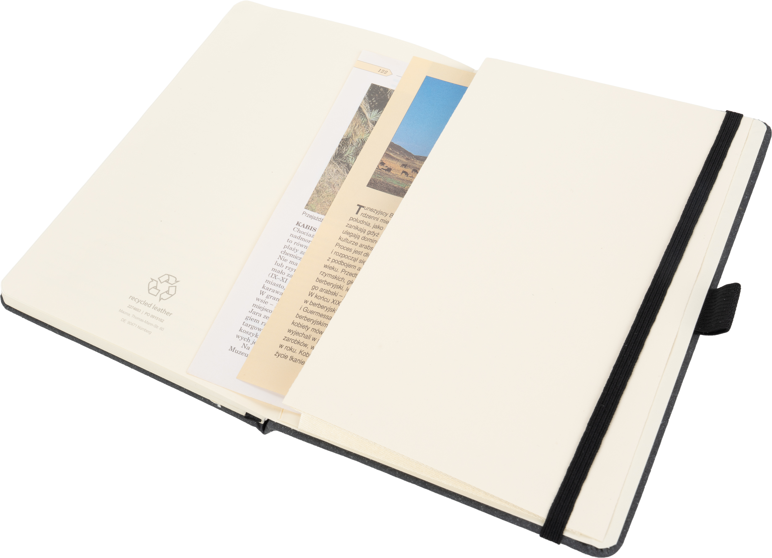 Notatnik A5 w linie ze skóry z recyklingu TRACY