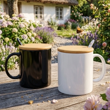 Kubek ceramiczny z łyżeczką 300 ml LOTHAR