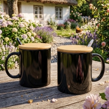 Kubek ceramiczny z łyżeczką 300 ml LOTHAR