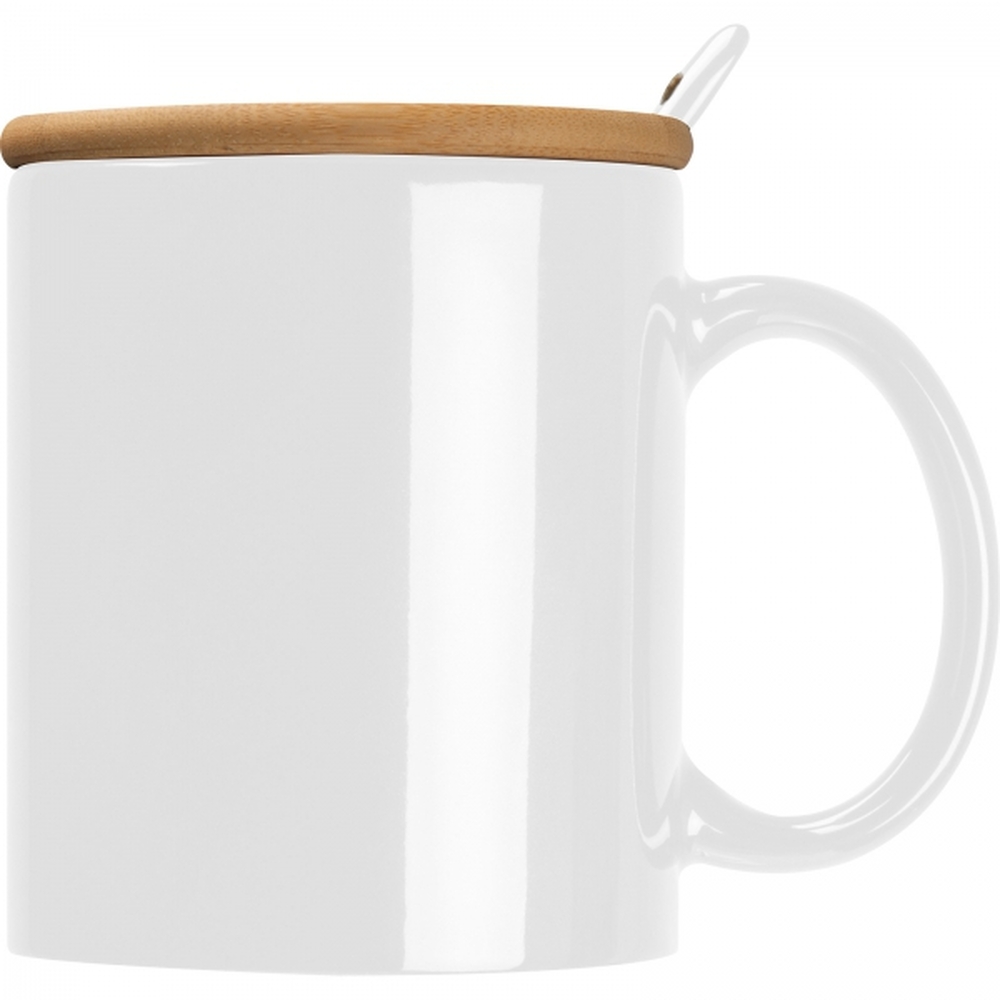 Kubek ceramiczny z łyżeczką 300 ml LOTHAR