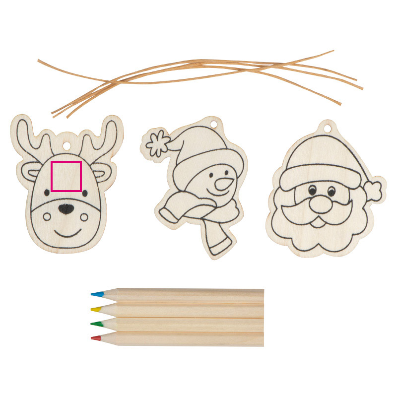 Zawieszki na choinkę do kolorowania z kredkami PABLO