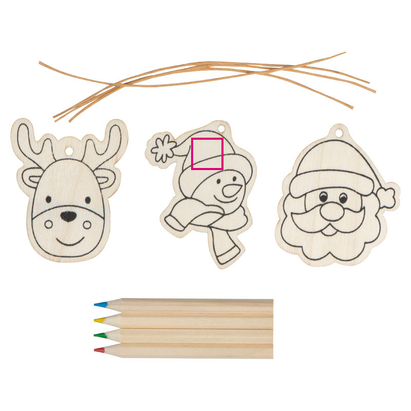 Zawieszki na choinkę do kolorowania z kredkami PABLO