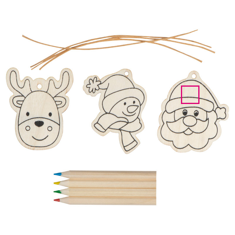 Zawieszki na choinkę do kolorowania z kredkami PABLO