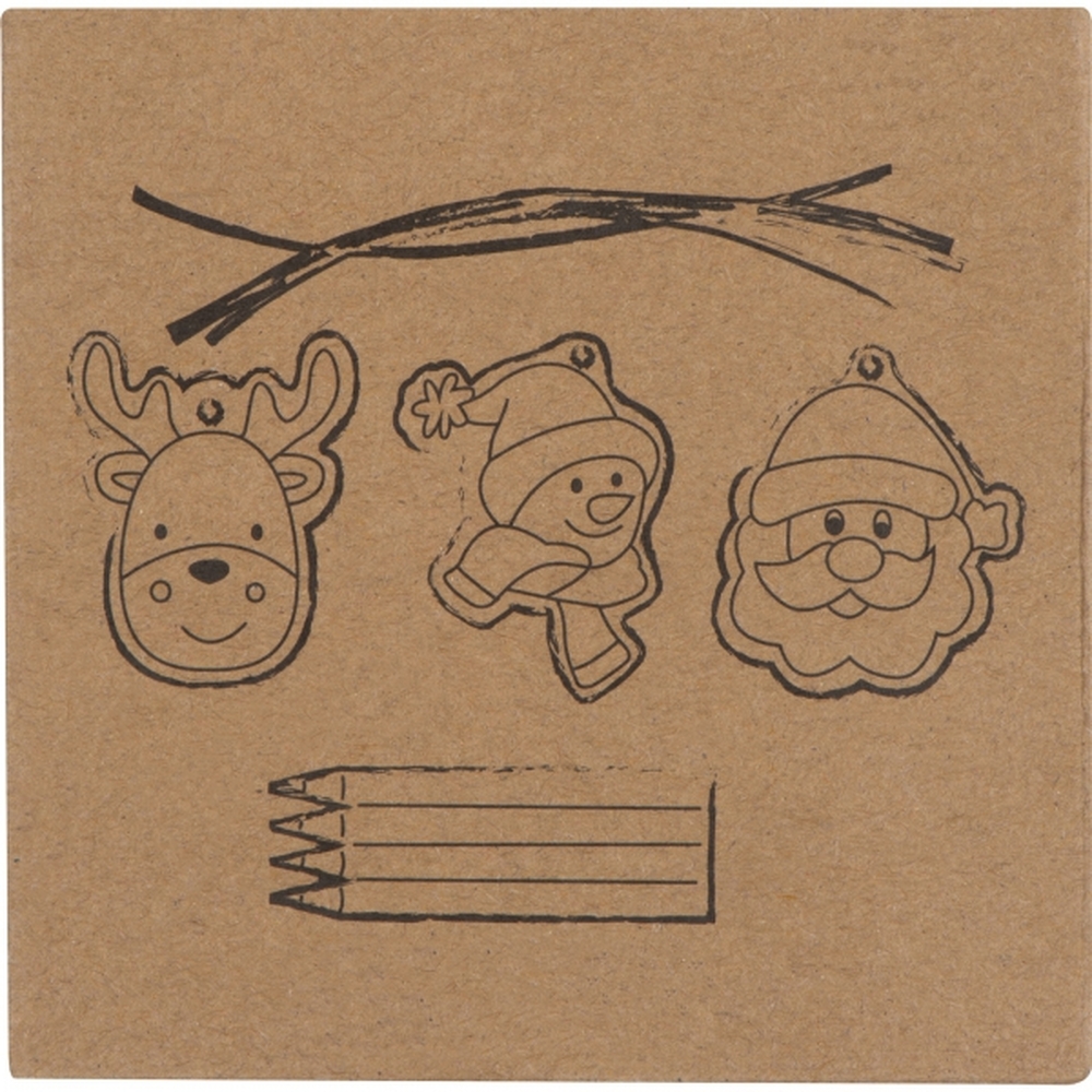 Zawieszki na choinkę do kolorowania z kredkami PABLO