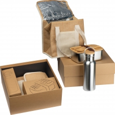 Zestaw lunch box, butelka 500 ml i torba termiczna BRIGITTE