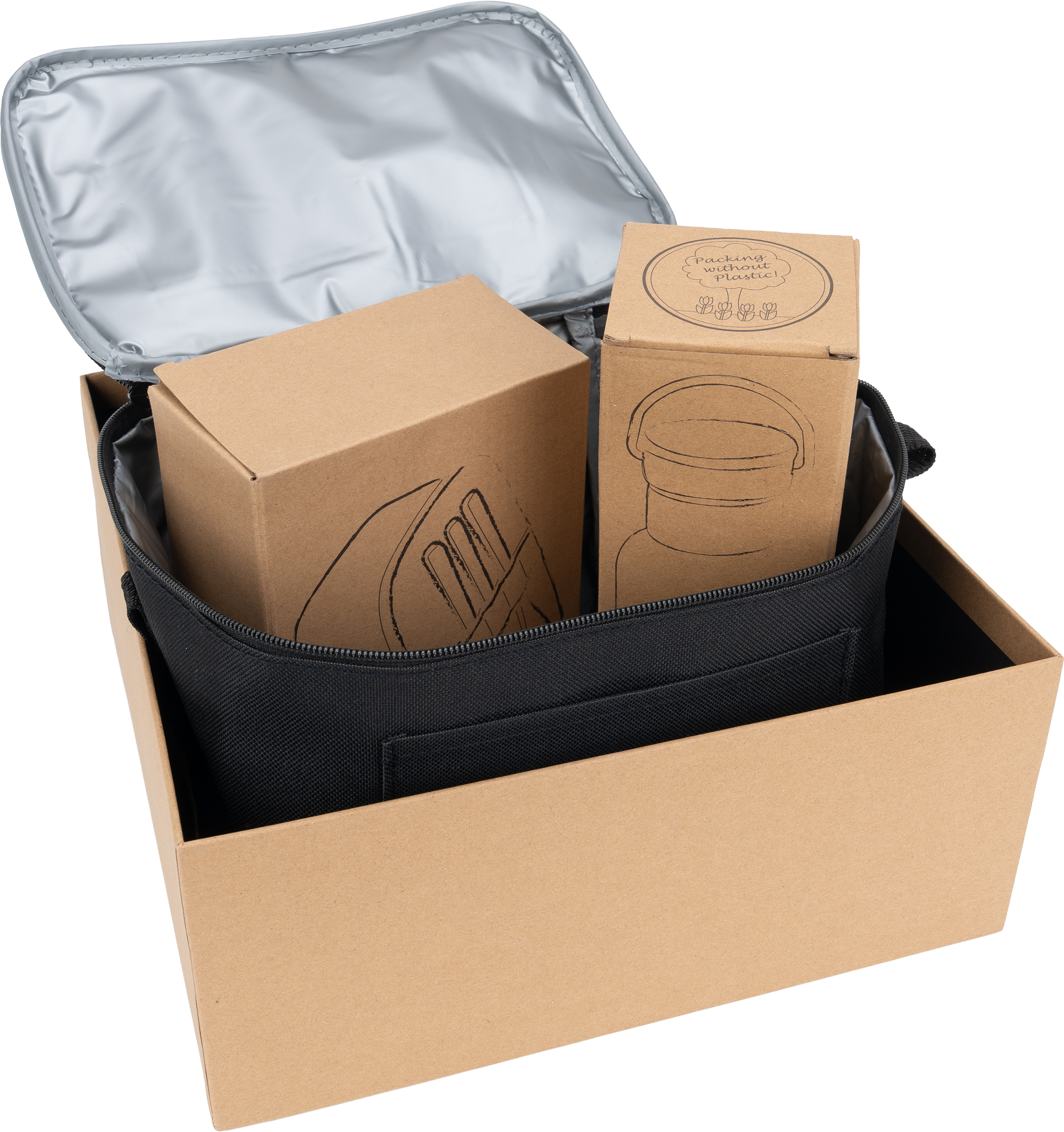 Zestaw lunch box, butelka 500 ml i torba termiczna BRIGITTE