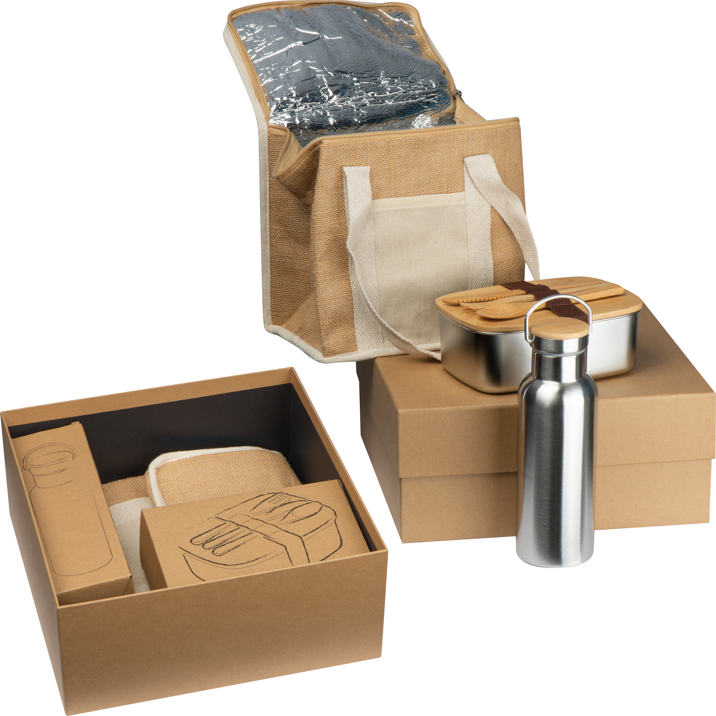 Zestaw lunch box, butelka 500 ml i torba termiczna BRIGITTE