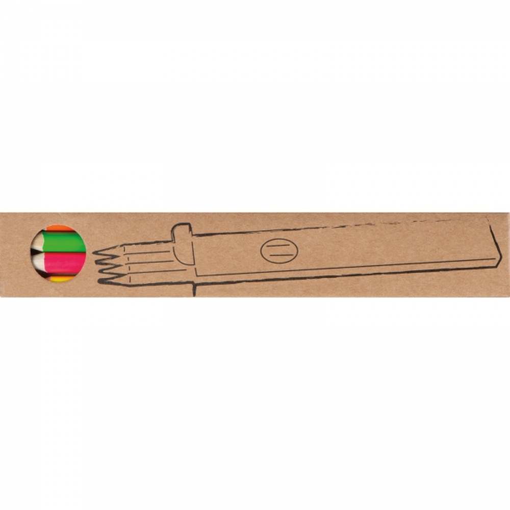 Kredki drewniane 4 kolory neonowe ASHLEY