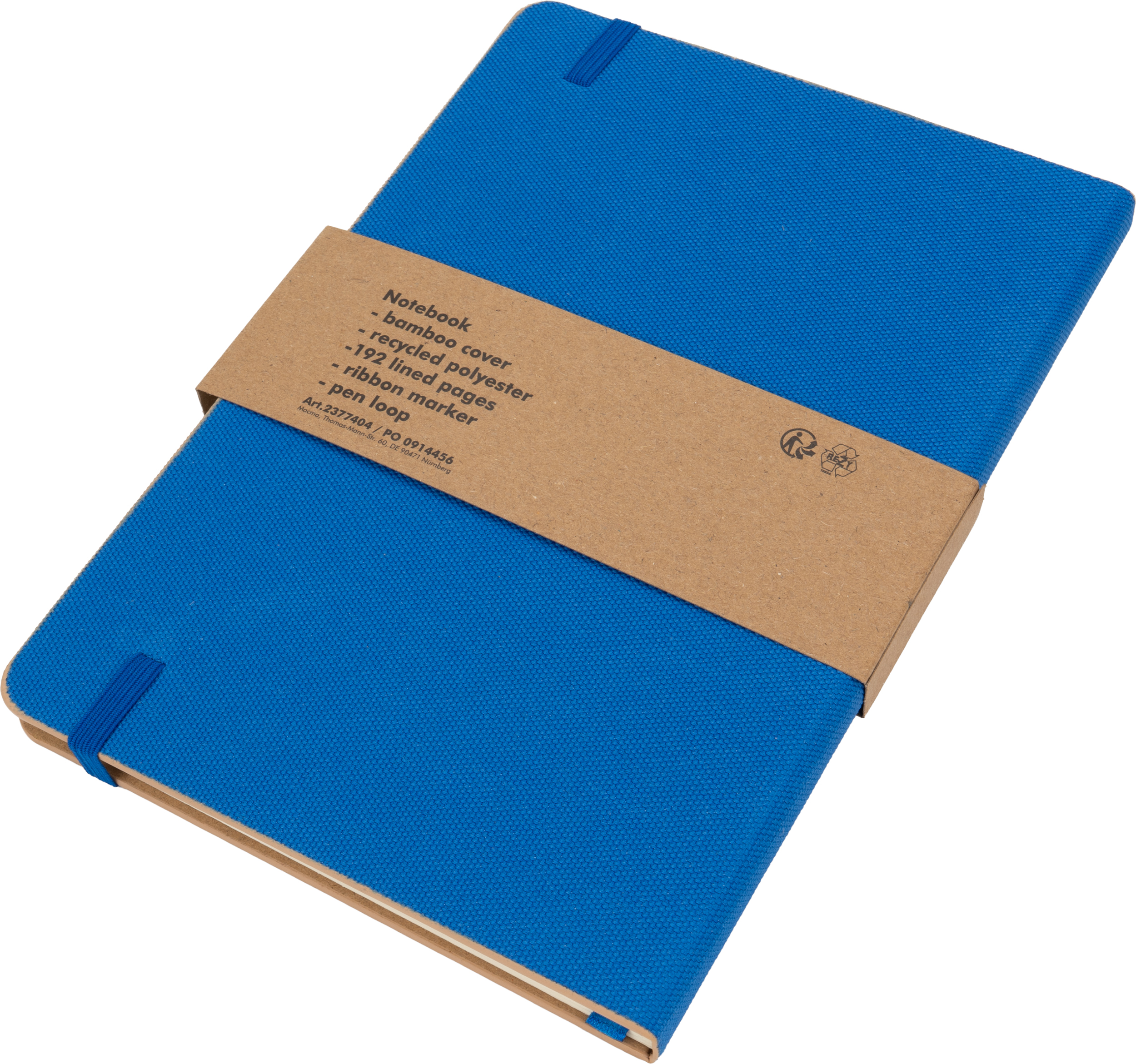 Notatnik A5 w linie z poliestru z recyklingu TEOFILO