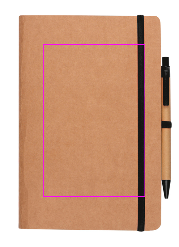 Notatnik A5 z czystymi stronami i długopisem z materiałów z recyklingu CHLOE