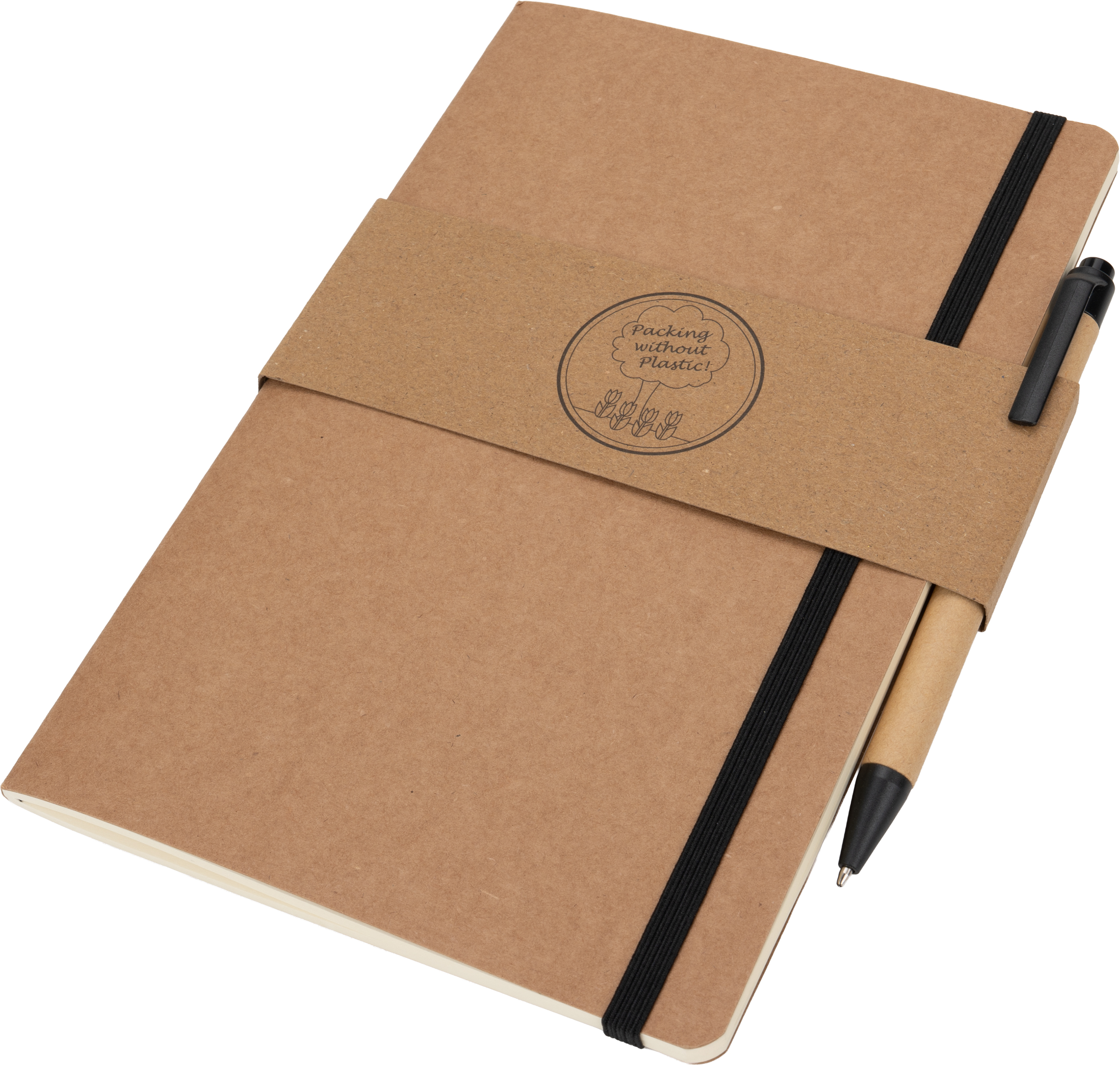 Notatnik A5 z czystymi stronami i długopisem z materiałów z recyklingu CHLOE