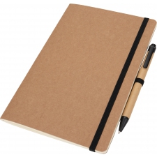 Notatnik A5 z czystymi stronami i długopisem z materiałów z recyklingu CHLOE