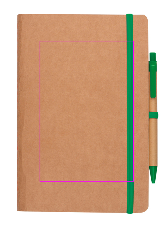 Notatnik A5 z czystymi stronami i długopisem z materiałów z recyklingu CHLOE